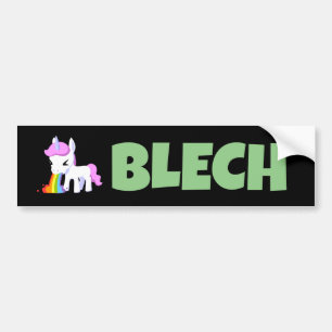 RAINBOW VOMIT UNICORN FUNNY BUMPER STICKARE BILDEKAL