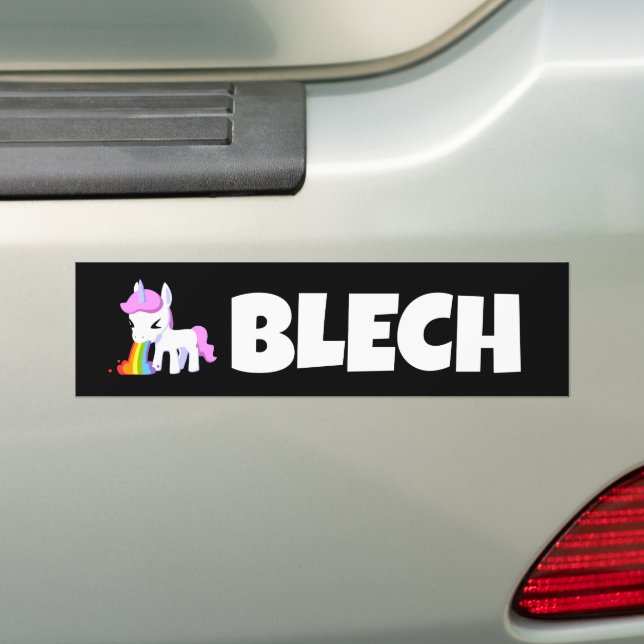 RAINBOW VOMIT UNICORN FUNNY BUMPER STICKARE BILDEKAL (På Bil)