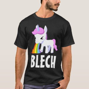 RAINBOW VOMIT UNICORN FUNNY Mörk T-Shirt