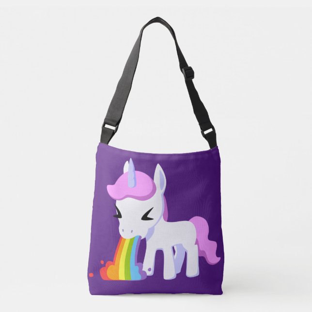 RAINBOW VOMIT UNICORN PURSE CROSSBODY BAG AXELVÄSKA (Framsida)
