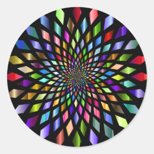 Rainbow Vortex Runt Klistermärke