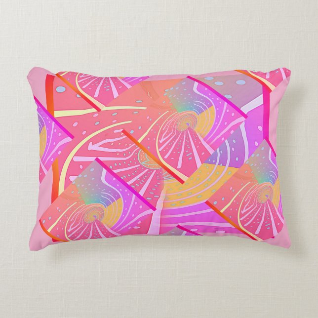 Rainbow Vortex Swirl Prydnadskudde (Framsidan)