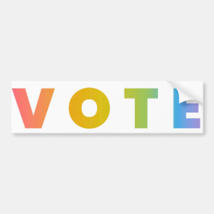 Rainbow VOTE Bumper Sticker Bildekal