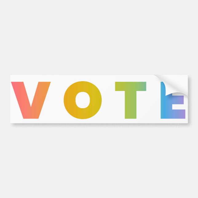 Rainbow VOTE Bumper Sticker Bildekal (Framsidan)