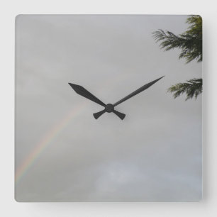Rainbow Wall Clock Fyrkantig Klocka