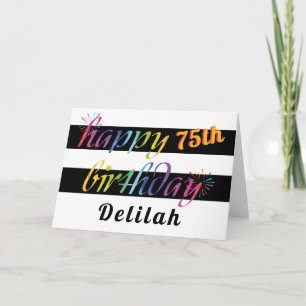 Rainbow Watercolor 75:e eller any Birthday Hälsnin Kort