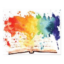Rainbow Watercolor Artwork Bok Nook Poster