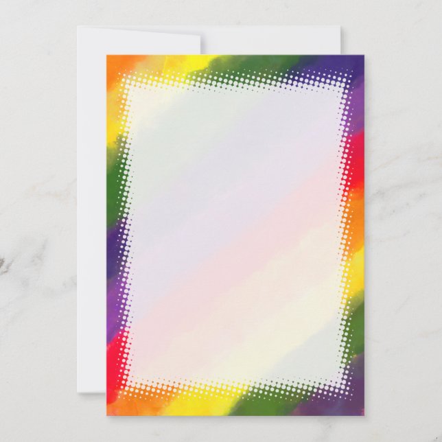 Rainbow Watercolor Blank DIY Kort (Framsida)