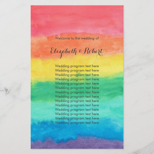 Rainbow Watercolor Bröllop (Framsida)