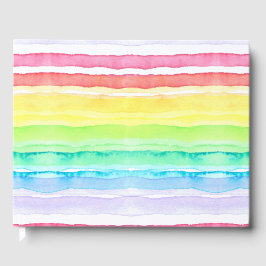 Rainbow Watercolor Bröllop Gästböcker