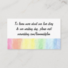 "Rainbow Watercolor" Bröllop-webbplatskort Tilläggskort
