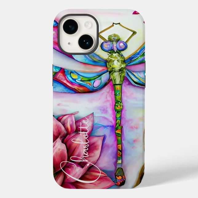Rainbow Watercolor Dragonfly, Personalize (Baksida)