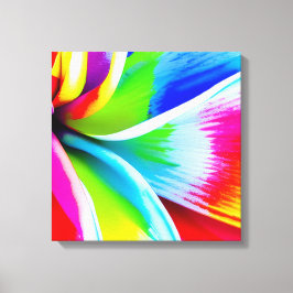 Rainbow Watercolor Flower Stretched Canvas