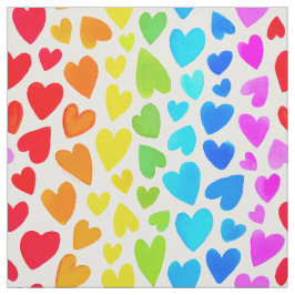 Rainbow Watercolor Hearts Mönster Tyg