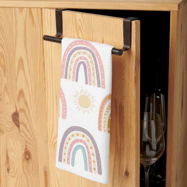 Rainbow Watercolor Kitchen Hand Towel Kökshandduk (Thirds Fold)