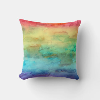 Rainbow Watercolor Kudde