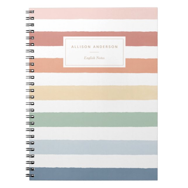 Rainbow Watercolor Rand Notebook Anteckningsbok (Framsidan)