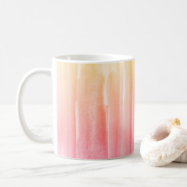 Rainbow Watercolor Struktur Abstrakt Painting Kaff Kaffemugg (Med munk)