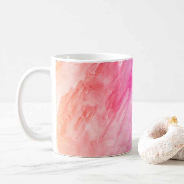 Rainbow Watercolor Struktur Abstrakt Painting Kaff Kaffemugg (Med munk)