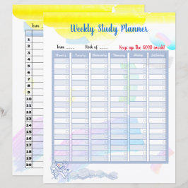 Rainbow Watercolor Study Planner och Sak to DO