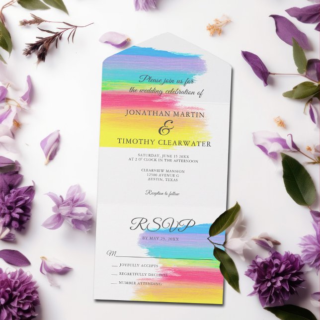 Rainbow Watercolor Summer Bröllop med Chic OSA (Skapare uppladdad)