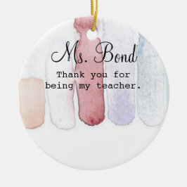 Rainbow Watercolor Teacher's Appreciation Gift Julgransprydnad Keramik