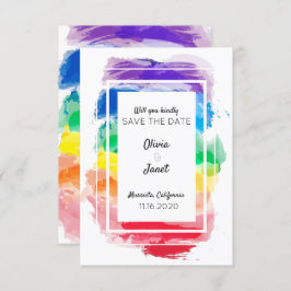 Rainbow Watercolors Samling Spara Datum Inbjudningar