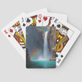 Rainbow Waterfall Fantasy Scene Playing Cards Casinokort