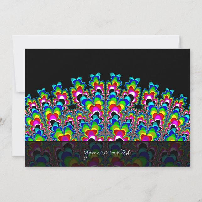 Rainbow Waterfall - Fractal Art Inbjudningar (Framsida)