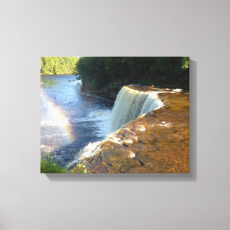 Rainbow Waterfall Photo Canvas Art Print (Michigan
