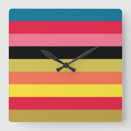 Rainbow Waterfall Rand Fyrkantig Klocka