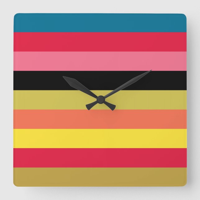 Rainbow Waterfall Rand Fyrkantig Klocka (Framsida)