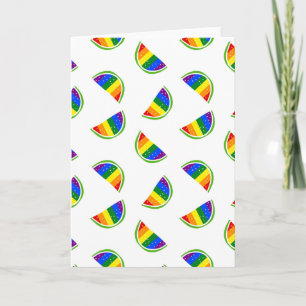 Rainbow Watermelon Mönster Kort