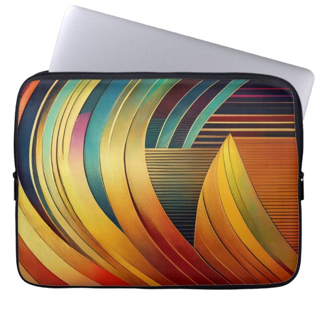 Rainbow Wave Laptop Fodral (Framsidan)