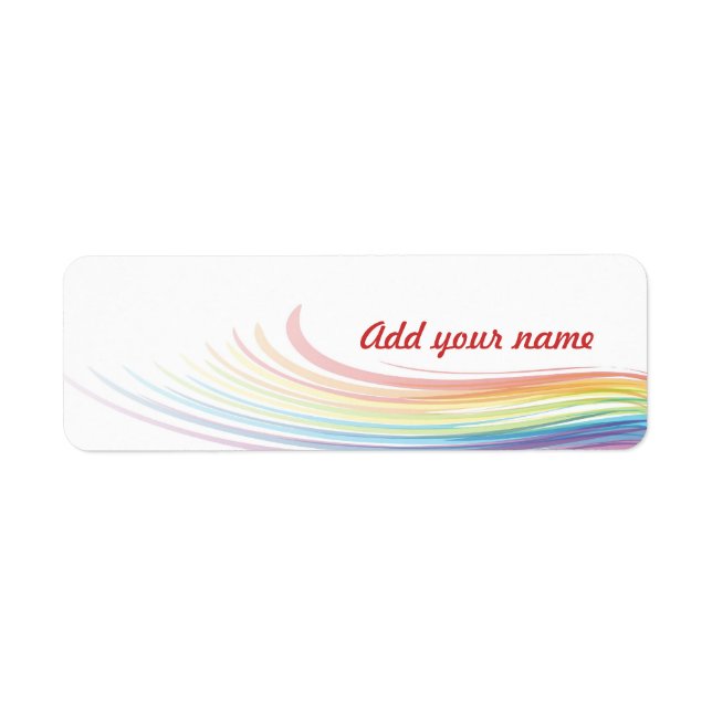 Rainbow Wave med Namn i Red Returadress Etikett (Framsidan)