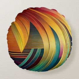 Rainbow Wave Rund Kudde