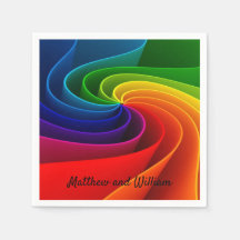 Rainbow Wedding Reception Cocktail Napkin