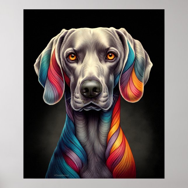Rainbow Weimaraner Poster (Framsidan)