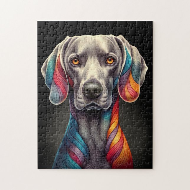 Rainbow Weimaraner Pussel (Vertikal)