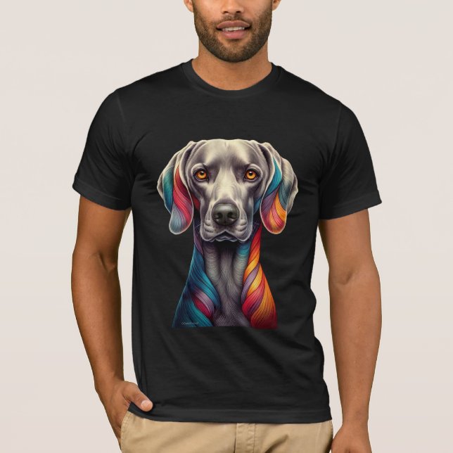 Rainbow Weimaraner T Shirt (Framsida)