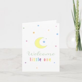 Rainbow Welcome Little One Moon and Stars Kort