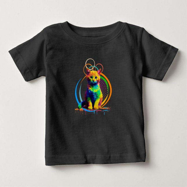 Rainbow Whiskers A Multifärgad Cat Dream T Shirt (Framsida)