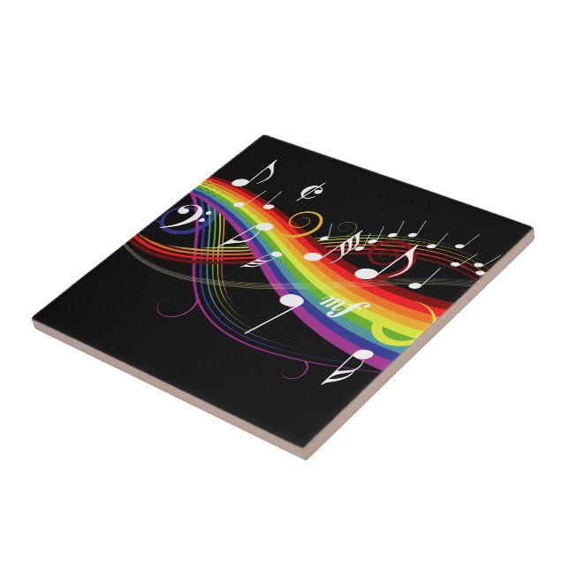 Rainbow White Musik noter på Black Kakelplatta (Sidan)