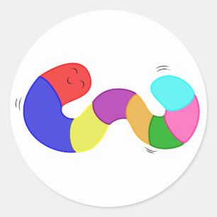 Rainbow Wiggle Mask Stickers Runt Klistermärke