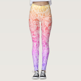 Rainbow William Morris Mönster Blommigt Boho Leggings