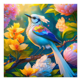 Rainbow Winged Jay Fantasy Bird Fototryck