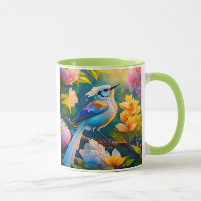 Rainbow Winged Jay Fantasy Bird Mugg (Höger)