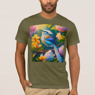 Rainbow Winged Jay Fantasy Bird T Shirt