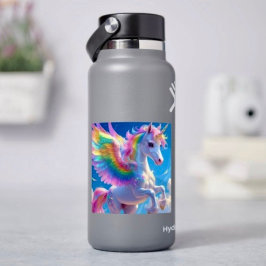Rainbow Winged Prancing Unicorn Klistermärken