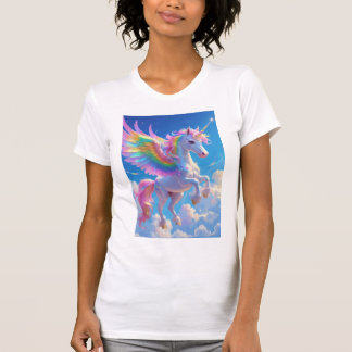 Rainbow Winged Prancing Unicorn T Shirt